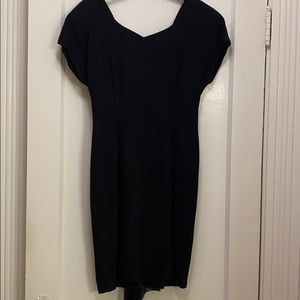 Black satin cocktail dress